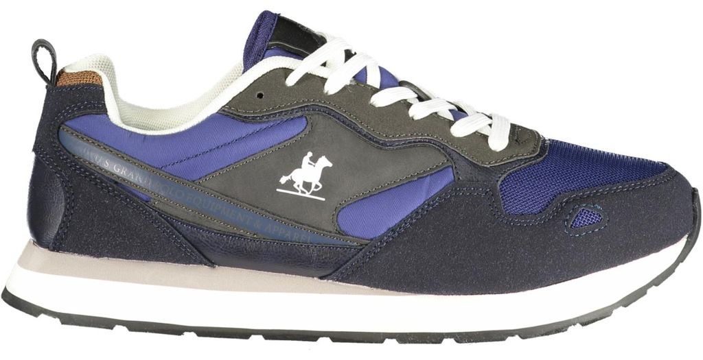 Eleganter Herren-Sportschuh in Blau mit Kontrastdetails und Stickerei