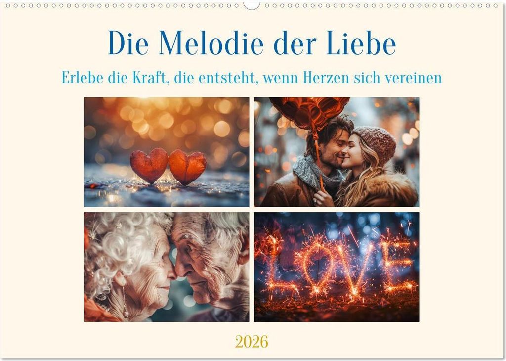 Die Melodie der Liebe (Wandkalender 2026 DIN A2 quer), CALVENDO Monatskalender