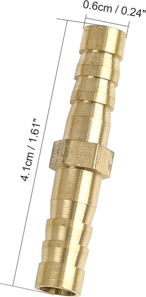 6mm Schlauchanschluss mit Messingnippel, gerader Anschluss, Adapter für Luft, Wasser, Gasöl