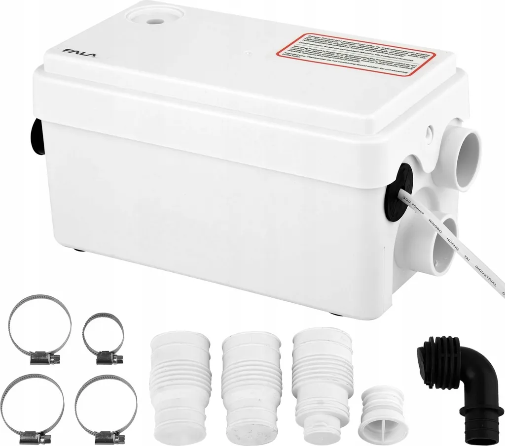 Pompa Di Sollevamento WC 700W – Scarico Acque Sporche 190L/min Con Trituratore, 4 Ingressi Per Doccia, Lavabo, Lavastoviglie E Vasca