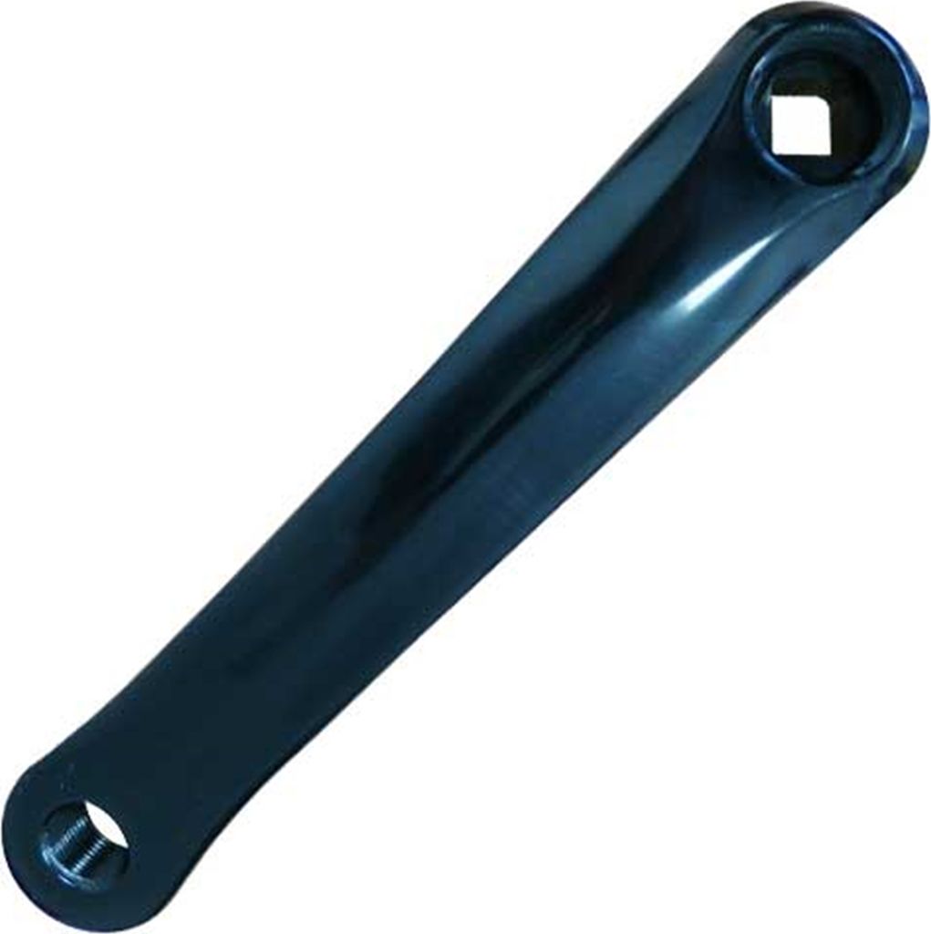 Kurbel, links 170 mm, Aluminium, schwarz, Messingschlager, Produktbild 