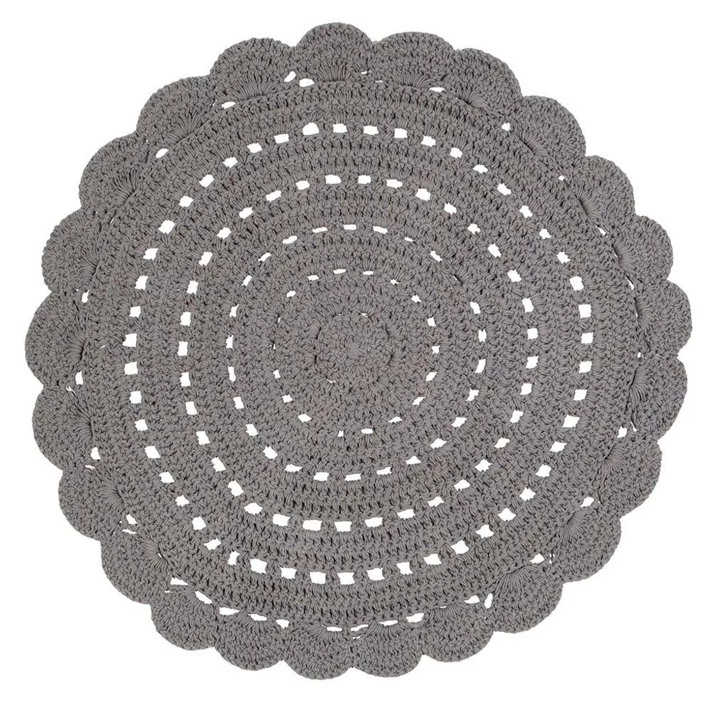 Tapis Rond Gris 120 cm pour Enfant Nattiot Alma - Décoration de Chambre