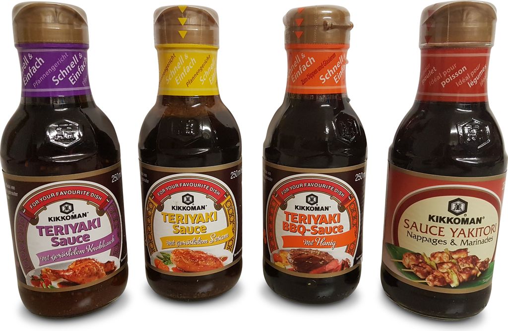 japanische Teriyaki Sauce Marinade Teriyaki-Soße BBQ mit Honig, geröstetem Knoblauch, Sesam, Yakitori-Sauce 1000ml Kikkoman Grillsauce, Soße zum...