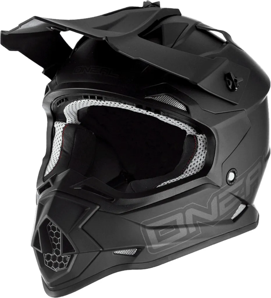 Casque de Cross O'Neal 2SRS FLAT Noir Mat - Équipement Moto Taille M