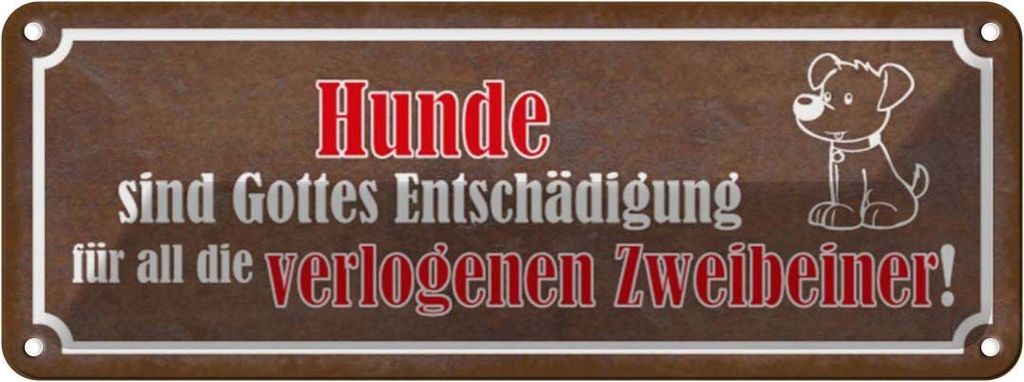 vianmo Blechschild 10x27 cm Hunde sind Gottes Entshädigung Tier Haustier Hund