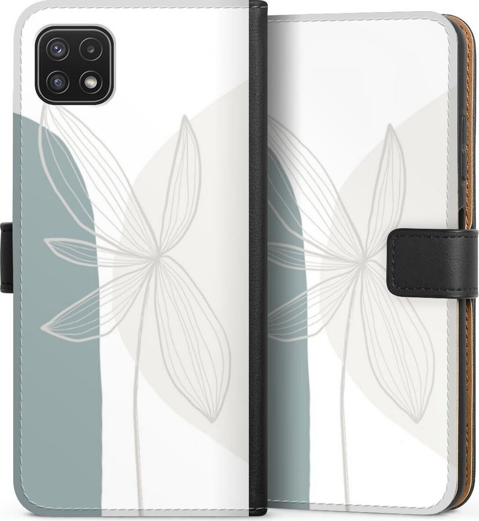 DeinDesign Klapphülle für Samsung Galaxy A22 5G Handytasche Lederhülle Tasche Blume Boho Pastell