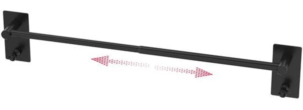 Porte-serviettes réglable 40-75 cm en acier inoxydable noir mat Premium