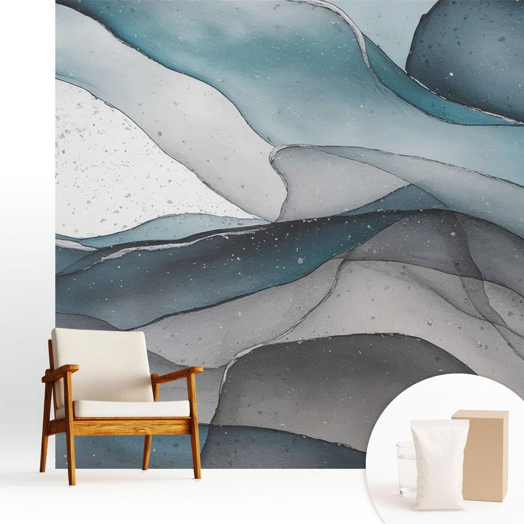 Fototapete - 250x250 cm - Tapete - Wandtapete - Wandbilder - Dekofolie - Tapete Folie - Wand - Dekoration - Wohnzimmer - Bunte Wellen
