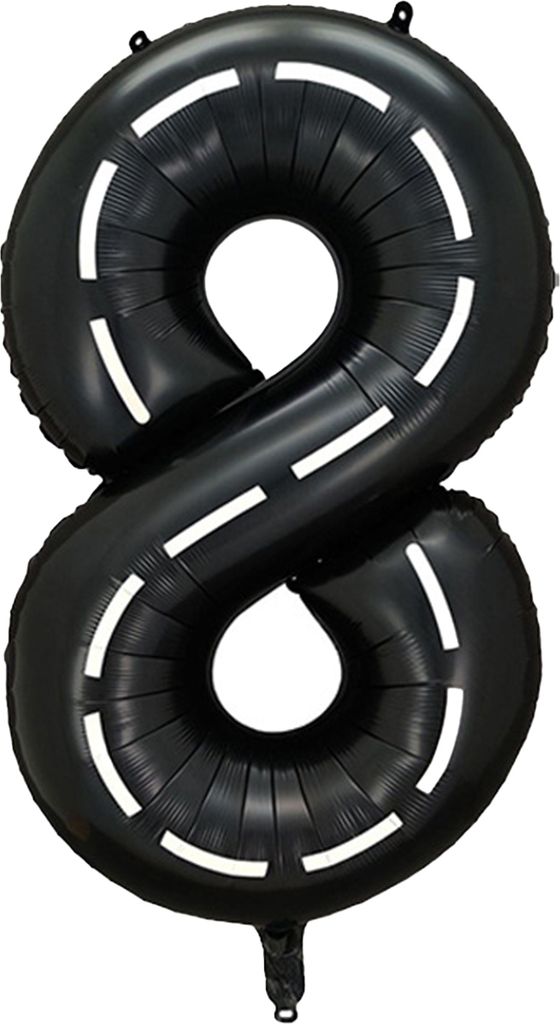40 Zoll schwarzer weißer Streifen große aufblasbare Stehstypnummer Ballon 0-9 Zahlen Auto Theme Aluminium Folie Ballon Party Lieferungen-8