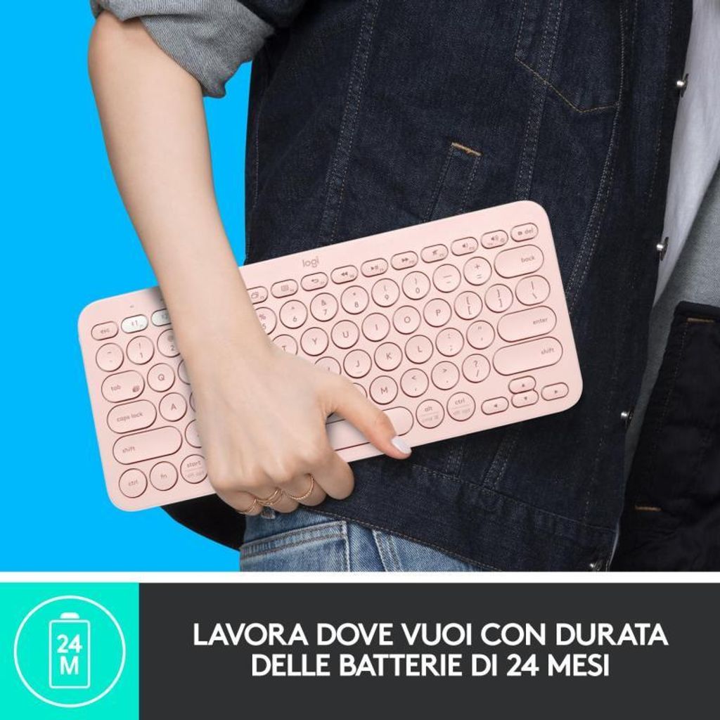 Logitech K380 Multi-Device, mini, bezprzewodowa, Bluetooth, Zdjęcie produktu 5