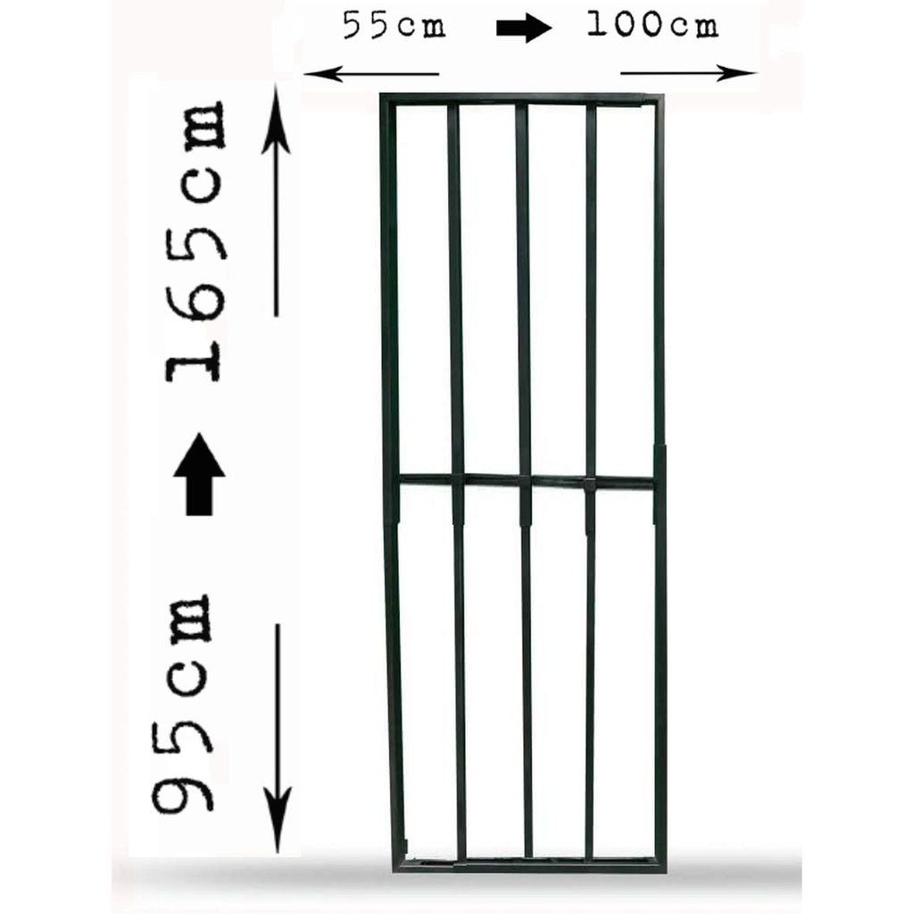 Fenstergitter ausziehbar 55 × 95 bis 100 × 165 cm Schwarz – Produktbild 