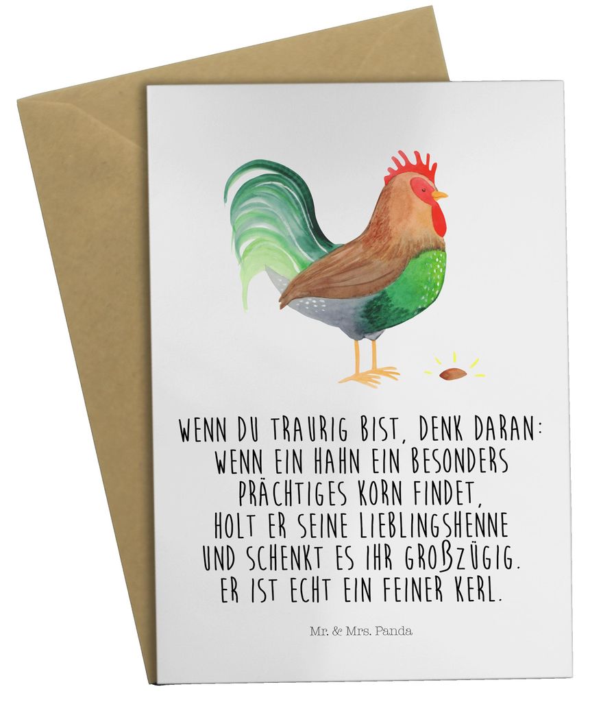 Mr. & Mrs. Panda firmungskarte Hahn Korn - Weiß - Geschenk, Henne, Natur, dankeskarten, einladungskarten, weihnachtskarten, Eier, Grußkarten, Bau...