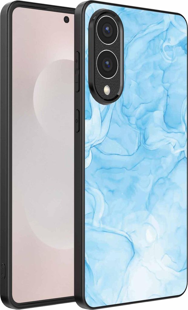Geeignet für Samsung Galaxy S25 Edge Handytasche mit Marmordruck - TPU zurück Abdeckung Fall Marmor Design - Hellblau - Smartphonica
