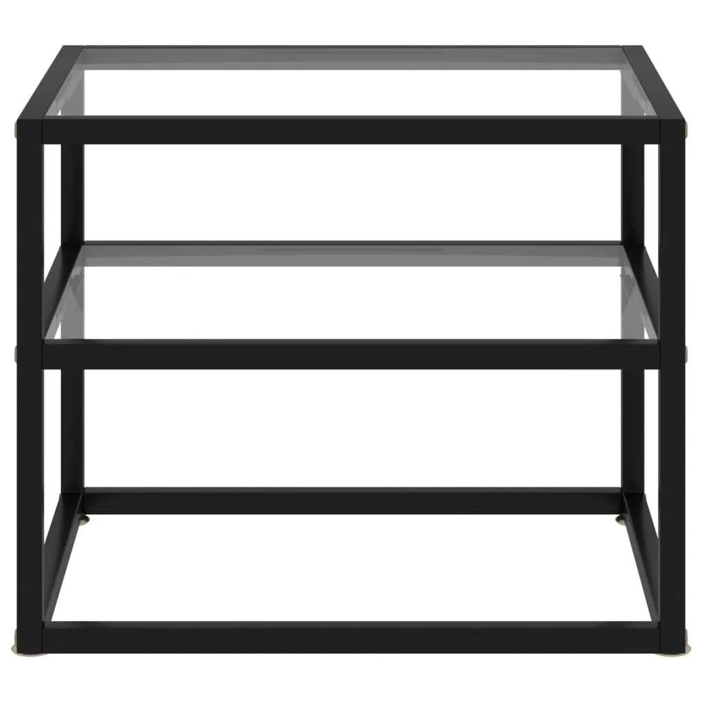 vidaXL Table console en verre trempé transparent 50x40x40 cm élégante