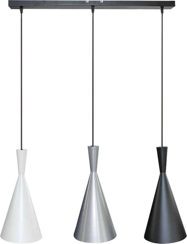 Rabalux 5312 Pendelleuchte 3 Spots Trincola, E27, schwarz-weiß-silber, rund, Industriell, ø190mm