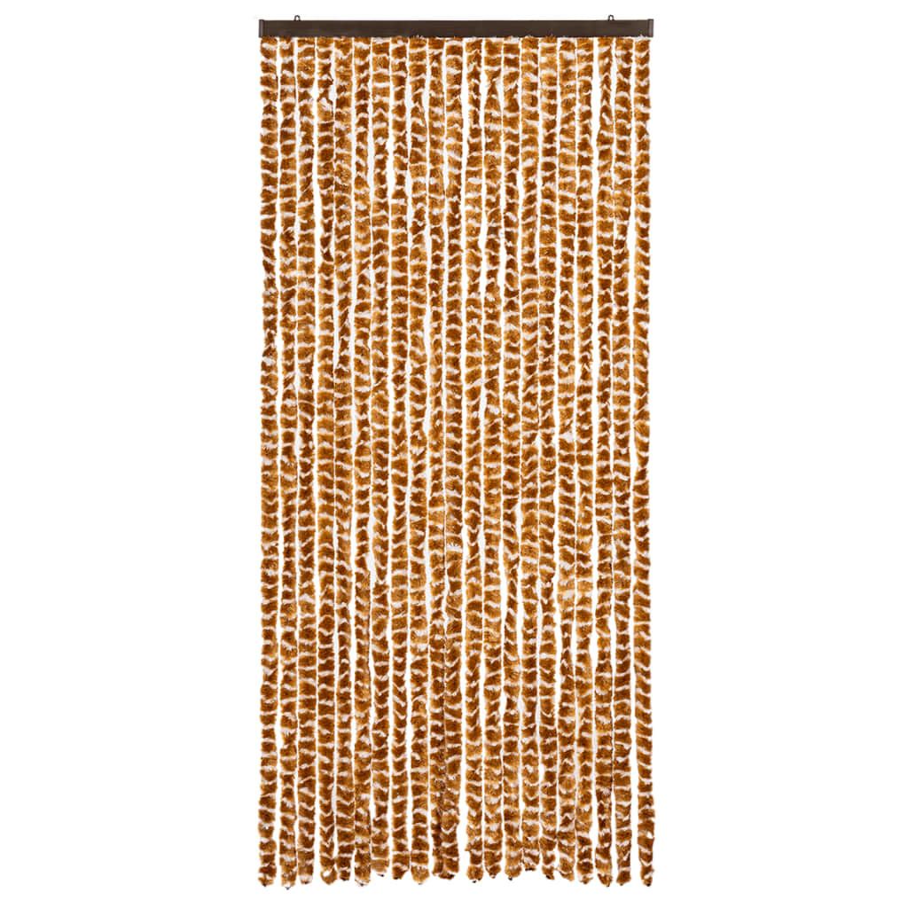 vidaXL Insektenschutz-Vorhang Ocker und Weiß 90x220 cm Chenille