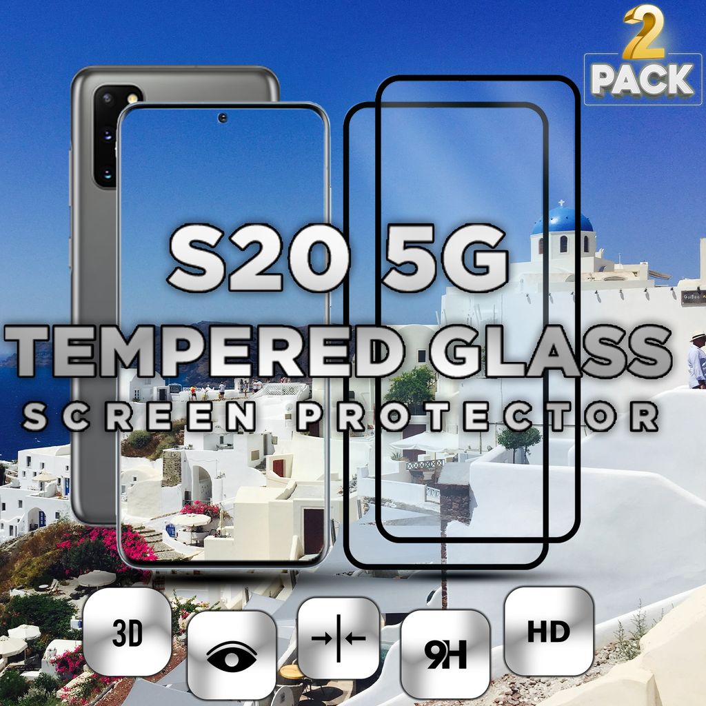 2-Stück Samsung Galaxy S20 5G – gehärtetes Glas 9H – 3D-Displayschutz in Superqualität
