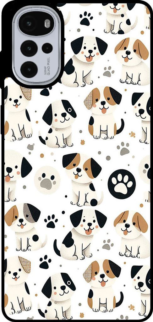 Smartphonica Handytasche geeignet für Motorola Moto G22 mit Hundedruck - TPU zurück Abdeckung Fall Hund Design