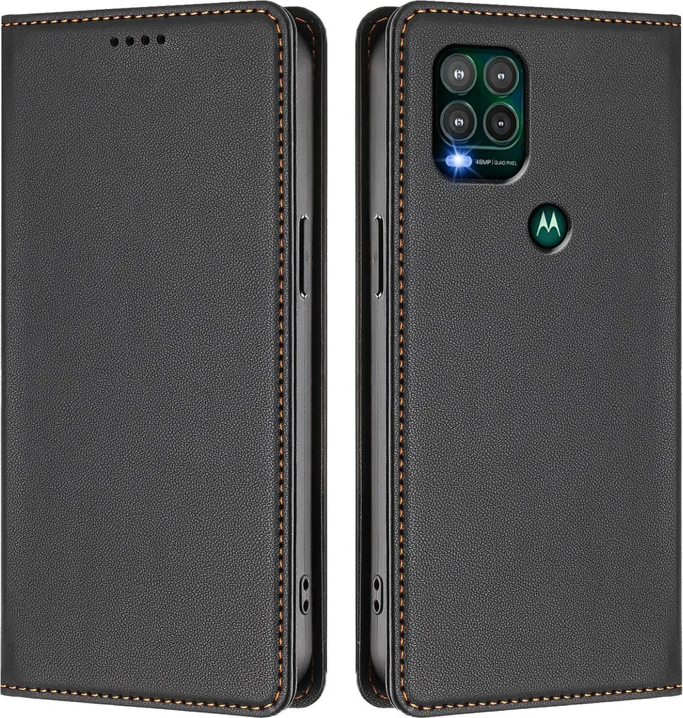 Custodia Portafoglio Moto G Stylus 5G 2021 Pelle Nera: Stile Puro