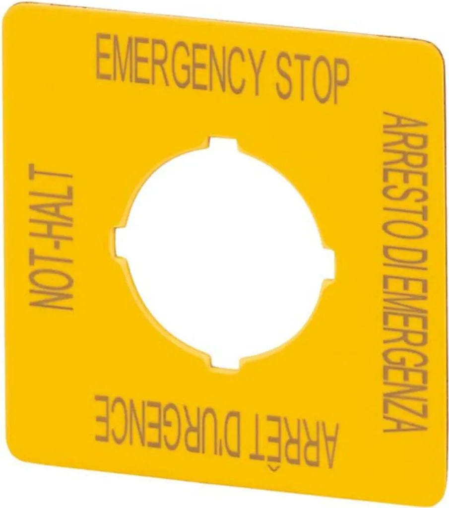 Eaton M22-XYK11 Plaque Jaune Haute Visibilité 121373 pour Bouton M22