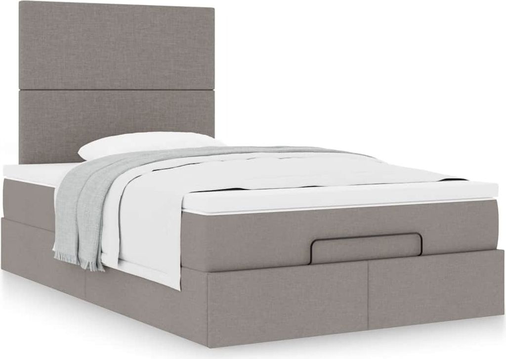Maison Exclusive - Ottoman-Bett mit Matratze Taupe 120x200 cm Stoff