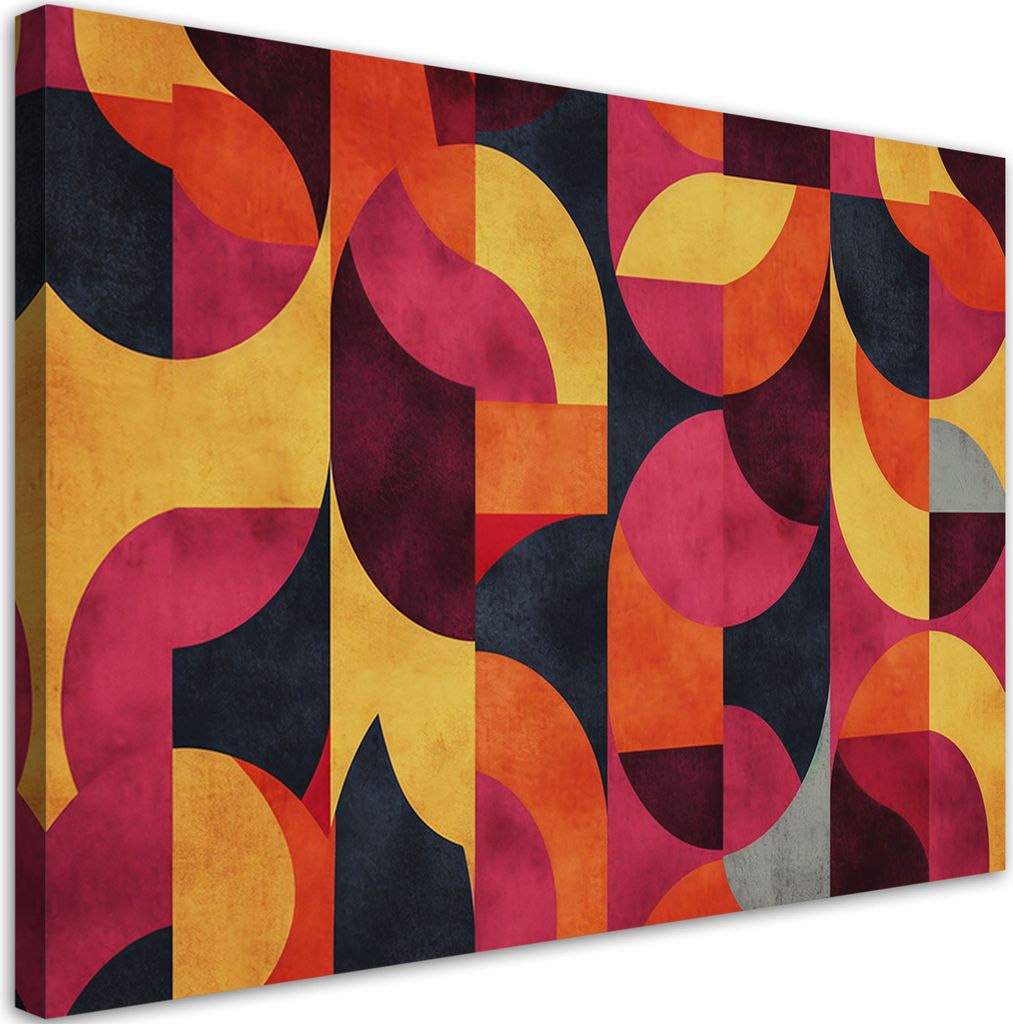 Leinwandbild Buntes Mosaik Retro 100x70 Feeby Violett bild für die wand bereit zum aufhängen