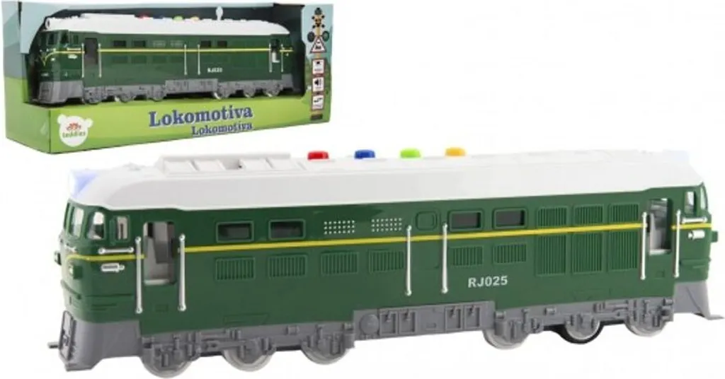 Locomotive interactive verte 35 cm avec bruitages et phares lumineux