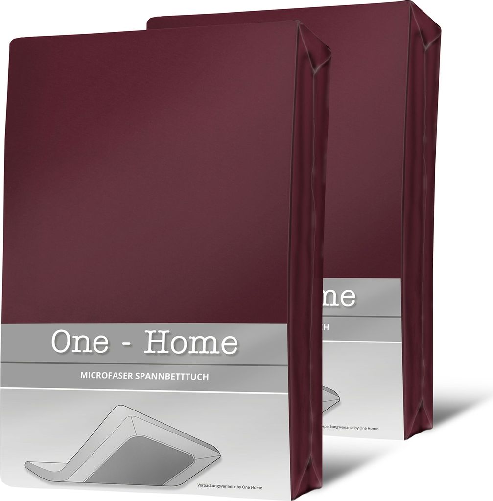 2 Spannbettlaken bordeaux 180x200 cm - 200x200 cm Microfaser Spannbetttuch Set