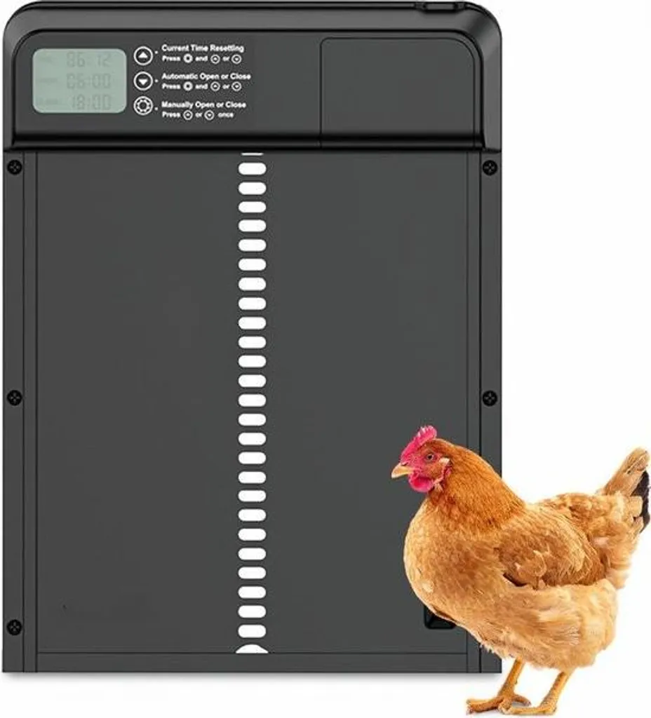 Ouvre-porte poulailler automatique pour protéger les poules du renard