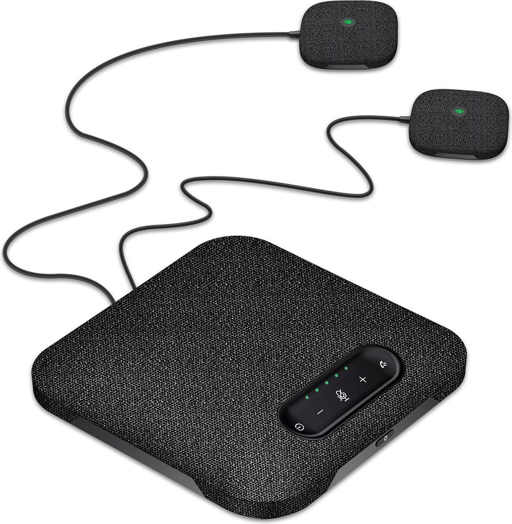 Desktop-USB-Wireless-BT-Konferenz-Freisprecheinrichtung Eingebaute 4 Mikrofone Hi-Fi-Lautsprecher 2 Erweiterungsmikrofon 360o Sprachaufnahme Lärm...