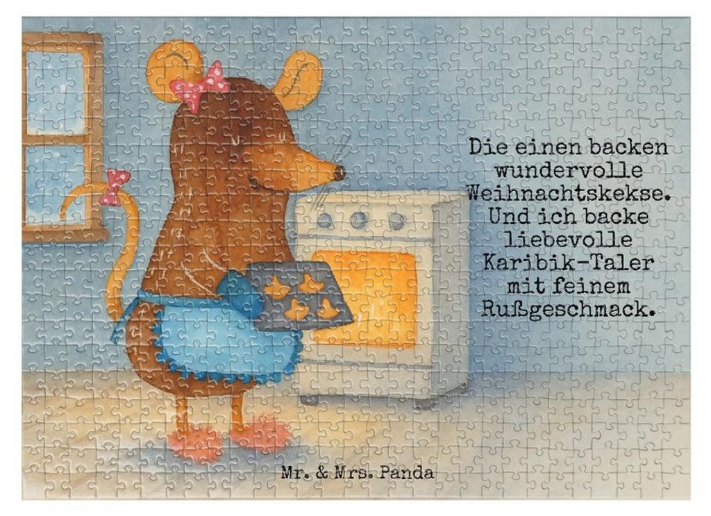 Mr. & Mrs. Panda Puzzle Maus Kekse Design 551 Teile - Weiß - Geschenk, Plätzchen, 2000, 1000, Winter, 300, Backen, Weihnachten, 500, 1500