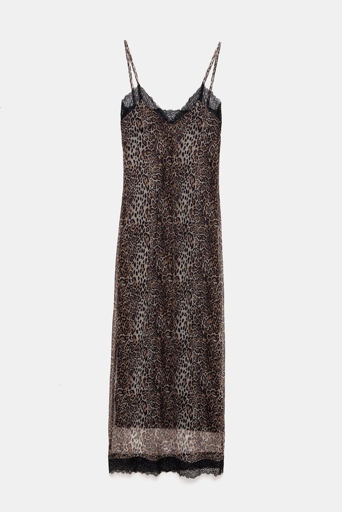 Midikleid mit Leopardenmuster, Leopard, XL