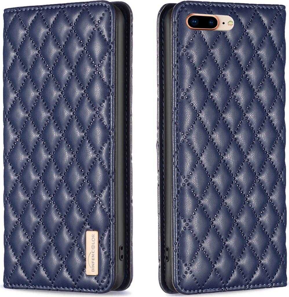 iPhone 8 Plus Hülle, Elegant Bookstyle Flip Leder Kartenfächer Schutzhülle mit Ständer für iPhone 8 Plus / 7 Plus Blau