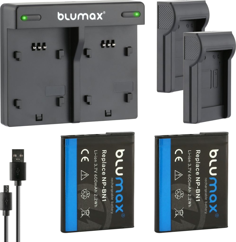 2x Akku + Lader für Sony NP-BN1  DSC-WX150, DSC-WX200, Produktbild 