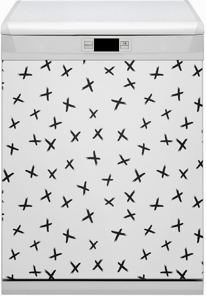 Geschirrspüle Magnet für Spülmaschine Magnetmatte Küche Magnete Dekorative 60x80 cm - Gezogene Kreuze