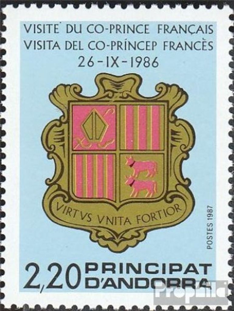 Briefmarken Andorra - Französische Post 1987 Mi 376 (kompl.Ausg.) postfrisch Co-Fürsten