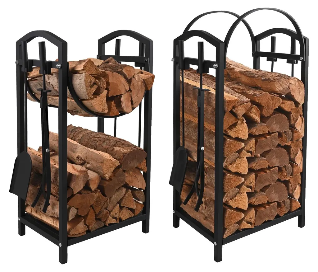 Rangement bois de chauffage pour salon et garage - Métal solide 200 kg