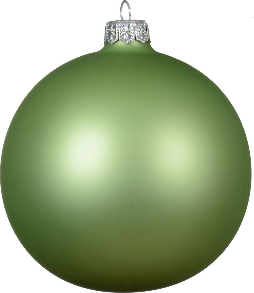 Weihnachtskugeln Glas 10cm mundgeblasen 4er Box - Grüntee Produktbild 