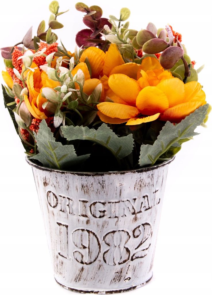 Künstliche Blume im Topf 16cm - Realistische Optik - Pflegeleichte Deko - Verschiedene Farben