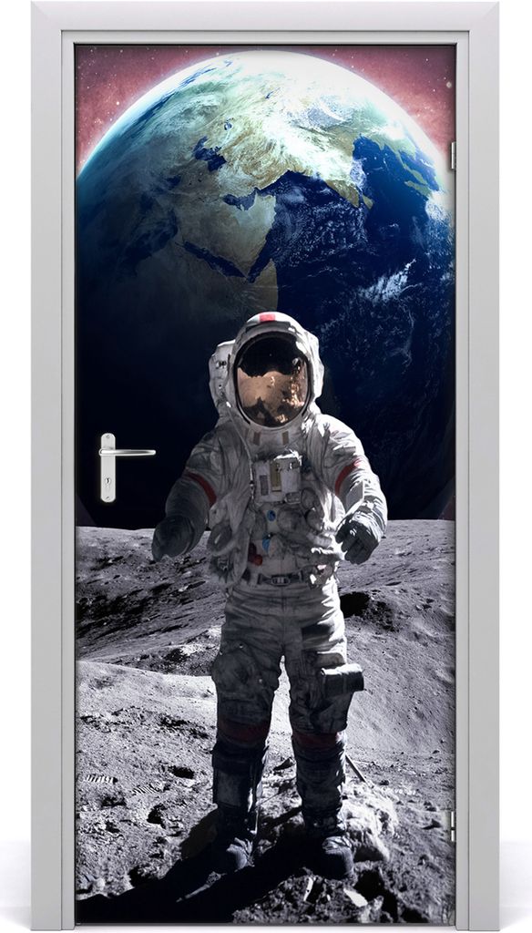 Tulup Türaufkleber 95x205 cm Dekorative Aufkleber Selbstklebend Wasserdichte Tapete Abnehmbar Schlafzimmer Wohnzimmer Wohnkultur - Astronaut Klebe