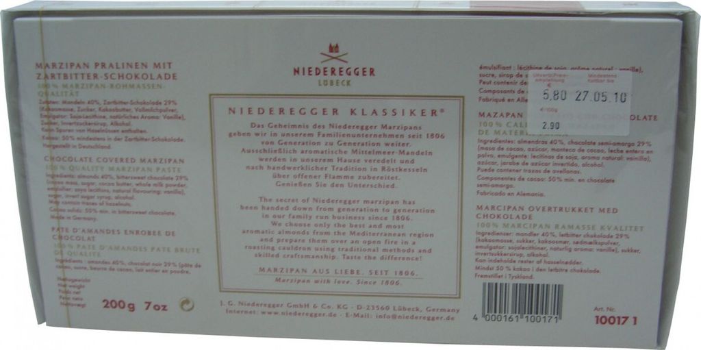 Niederegger - Classic - Horká čokoláda (červená) - 200g Obrázok produktu 5