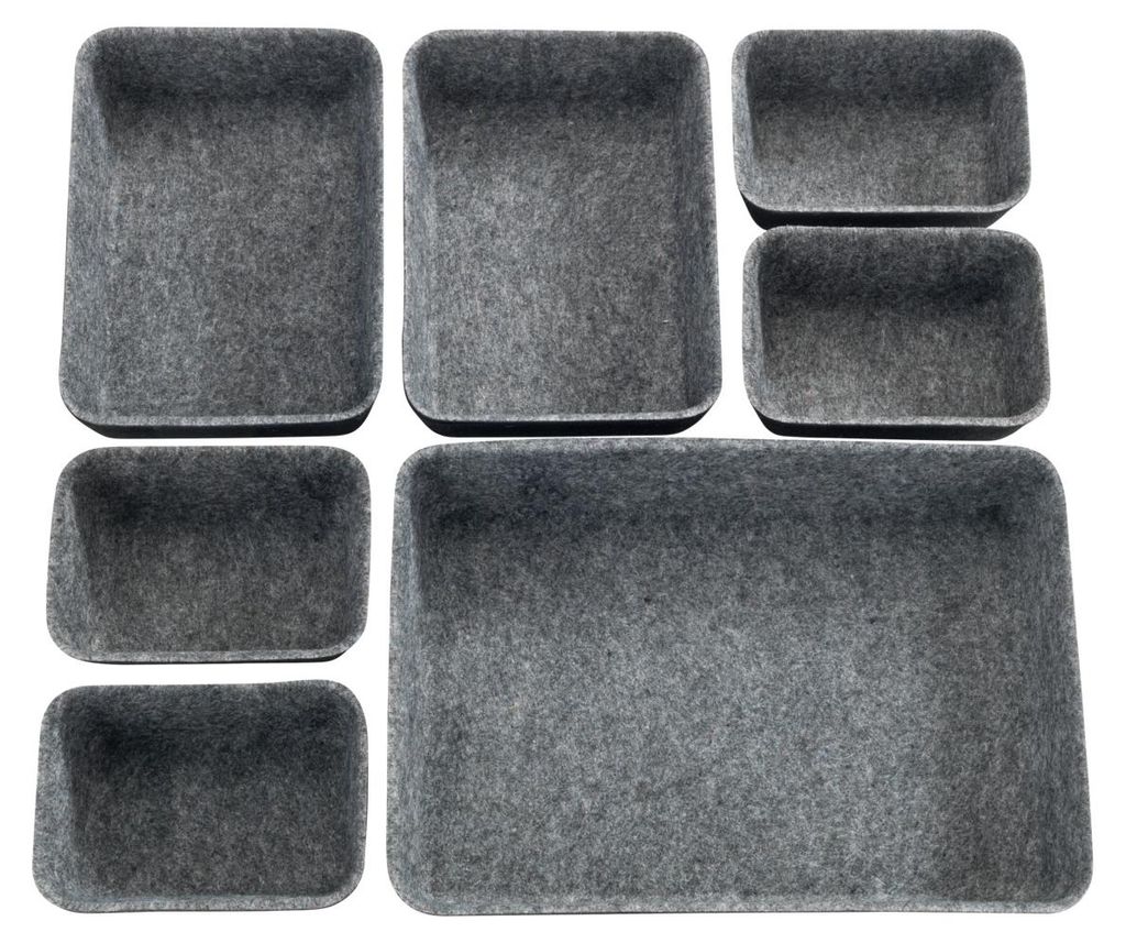 WENKO Set di organizer per cassetti in feltro nero per Immagine del prodotto 