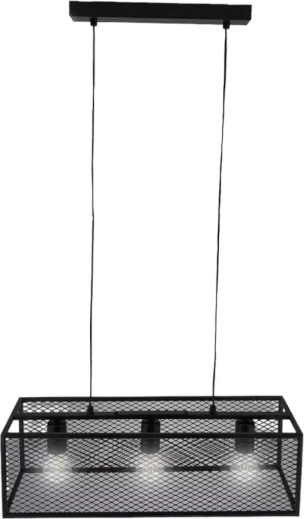 Horus Plus 2892 Lampada Sospensione Nera Design Loft 3 Punti Luce