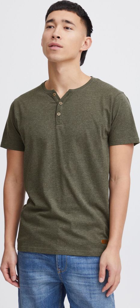 SOLID SDVolker Herren T-Shirt Kurzarm Shirt mit Grandad-Ausschnitt und Knopfleiste Baumwollmischung Regular fit