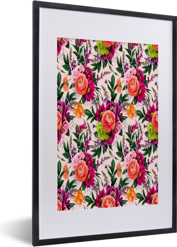 MuchoWow® MuchoWow® Gerahmtes Poster Blumen - Rosen - Lila Produktbild 