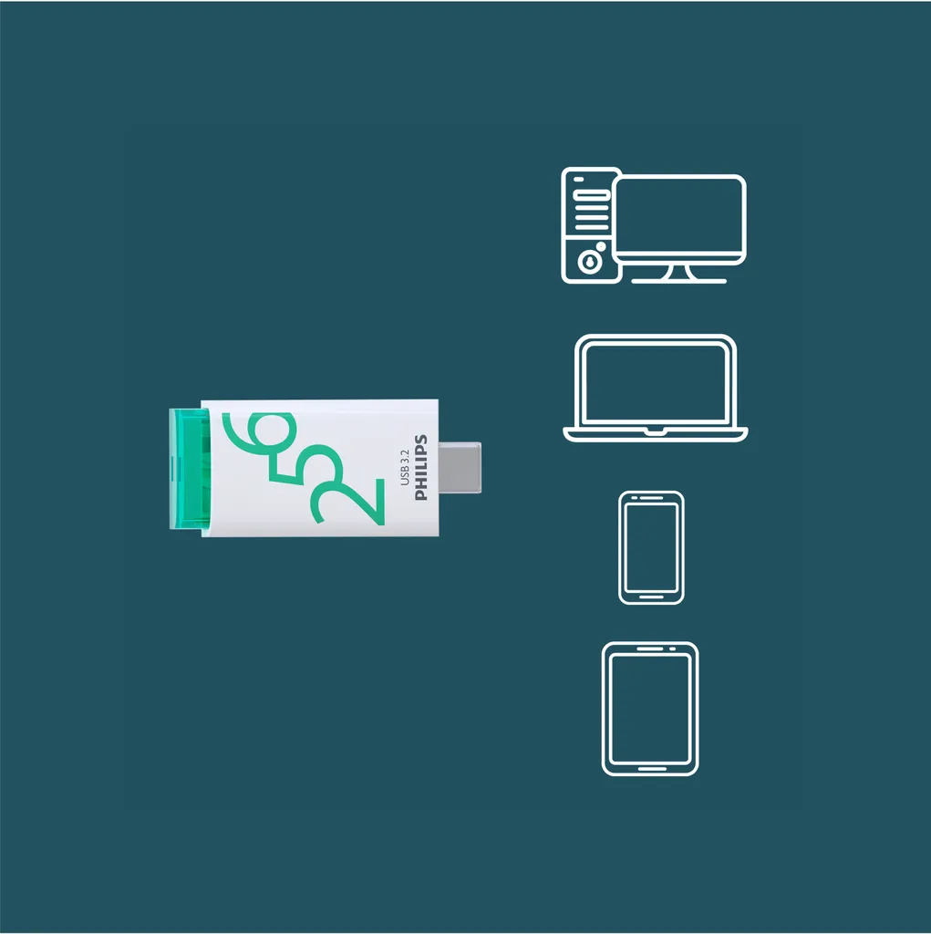 Philips USB-C 256GB Serie Click: Proteggi i Ricordi della Famiglia - 6