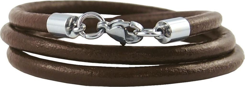 Lederkette 5 mm Herren Halskette Braun 17-100 cm lang mit Produktbild 
