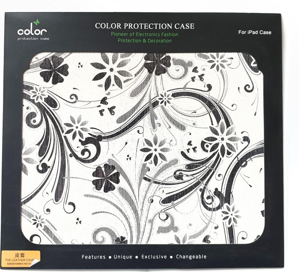 Apple iPad 9.7 Zoll Color Protection Case Flower Schwarz