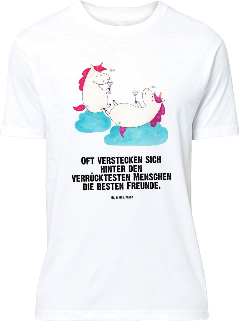 Mr. & Mrs. Panda Größe L T-Shirt Einhorn Sekt - Weiß - Produktbild 