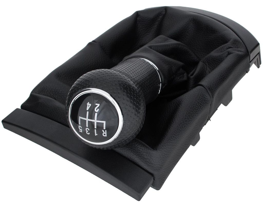 Seat Ibiza III 02-09 SCHWARZER Schaltknauf + Schaltmanschette mit Rahmen 5 GÄNGE